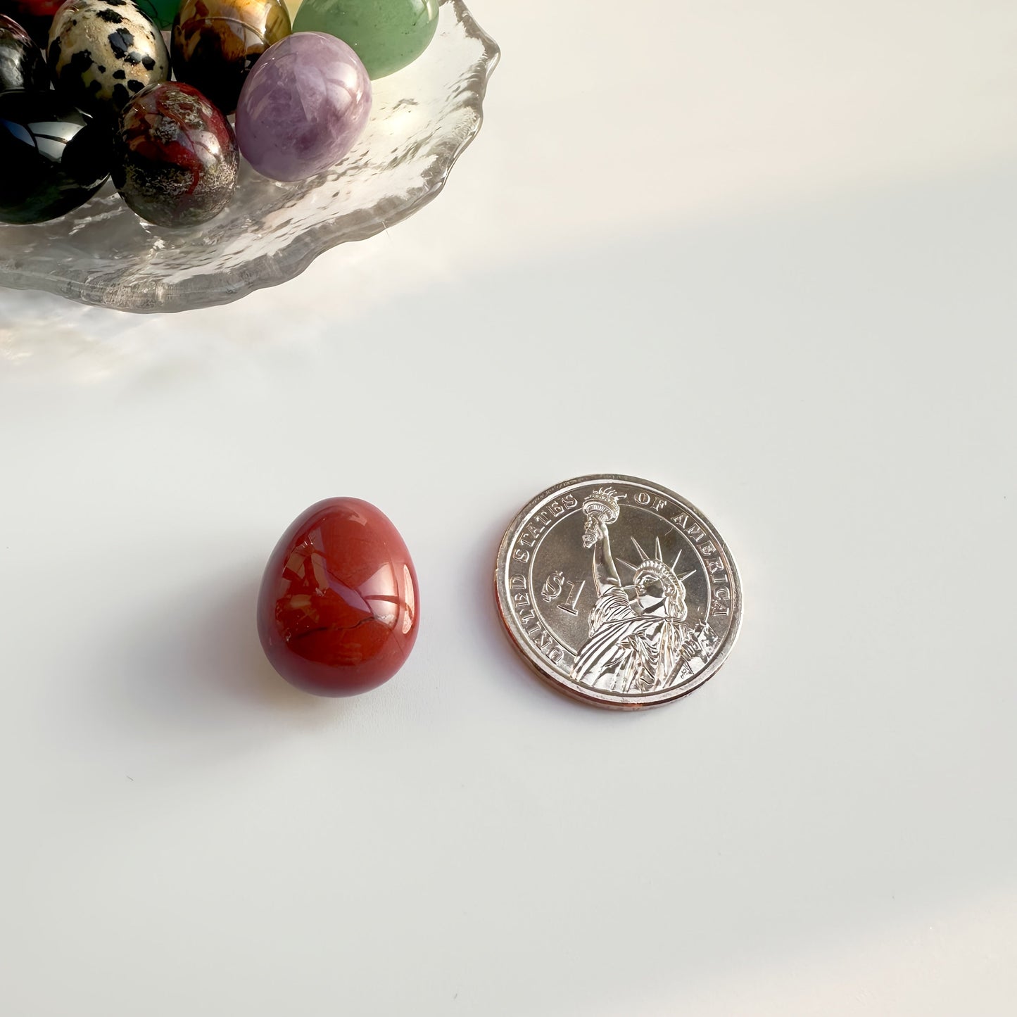 10pcs Natural Polished Tiger's Eye Easter Egg Stones