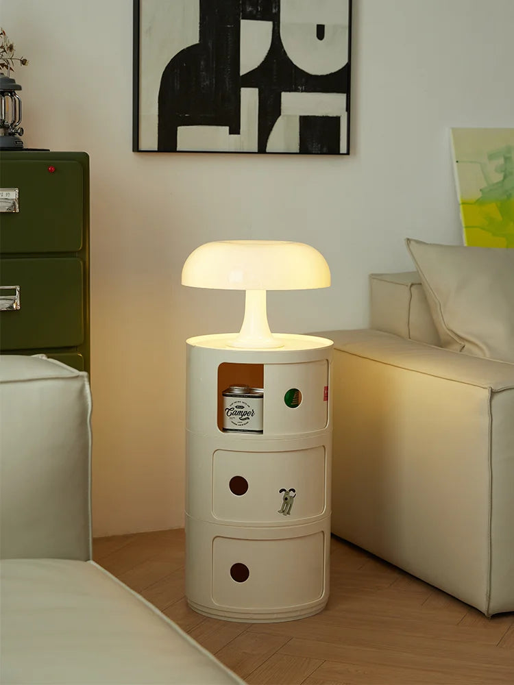 NNEOBA Round Bedside Table - Plastic Bedside