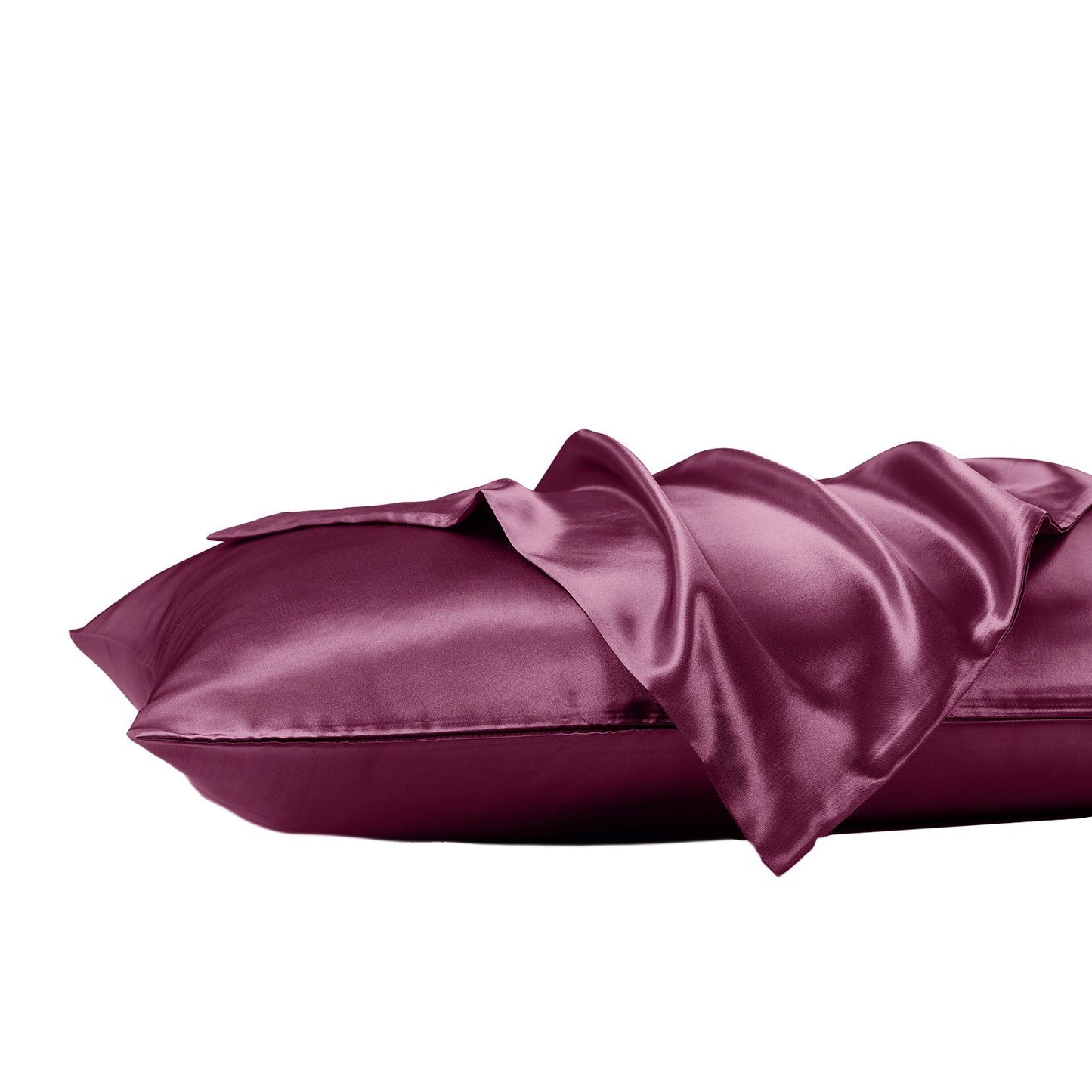 Royal Comfort Satin Sheet Set 3 Piece Fitted Sheet Pillowcase Soft - King - Malaga Wine