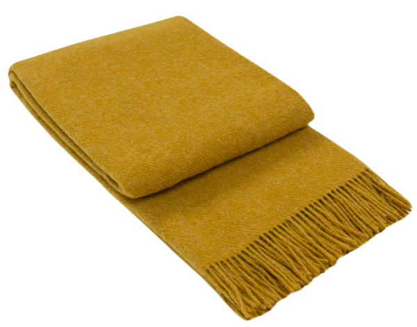 NNEDSZ Throw - 100% NZ Wool - Mustard