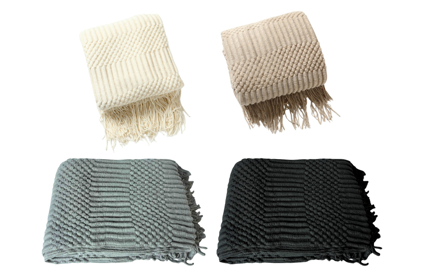 NNEDSZ Tessa Throw Rug Blanket - Cream