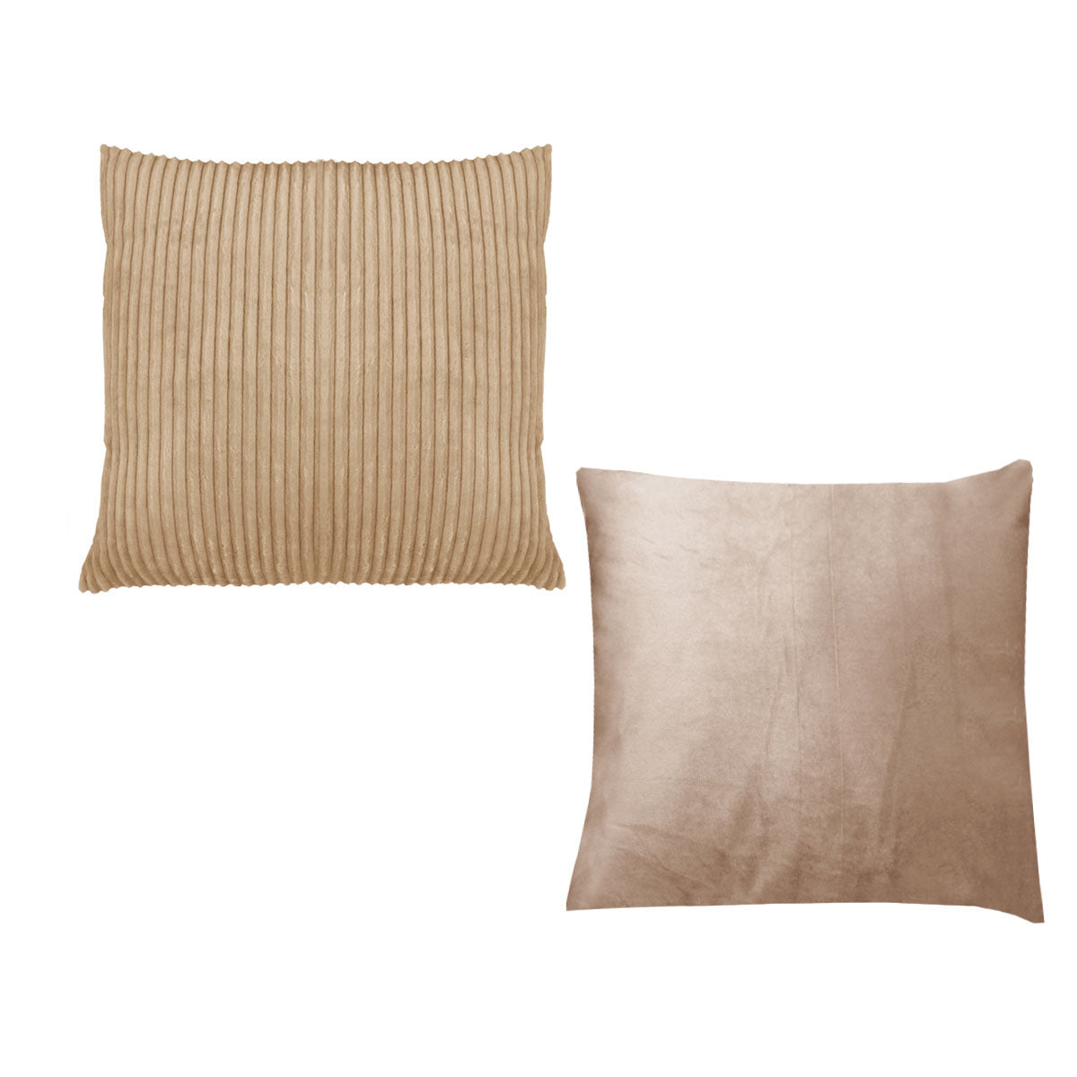 NNEDSZ Pair of Calico Cordury Cushions Latte