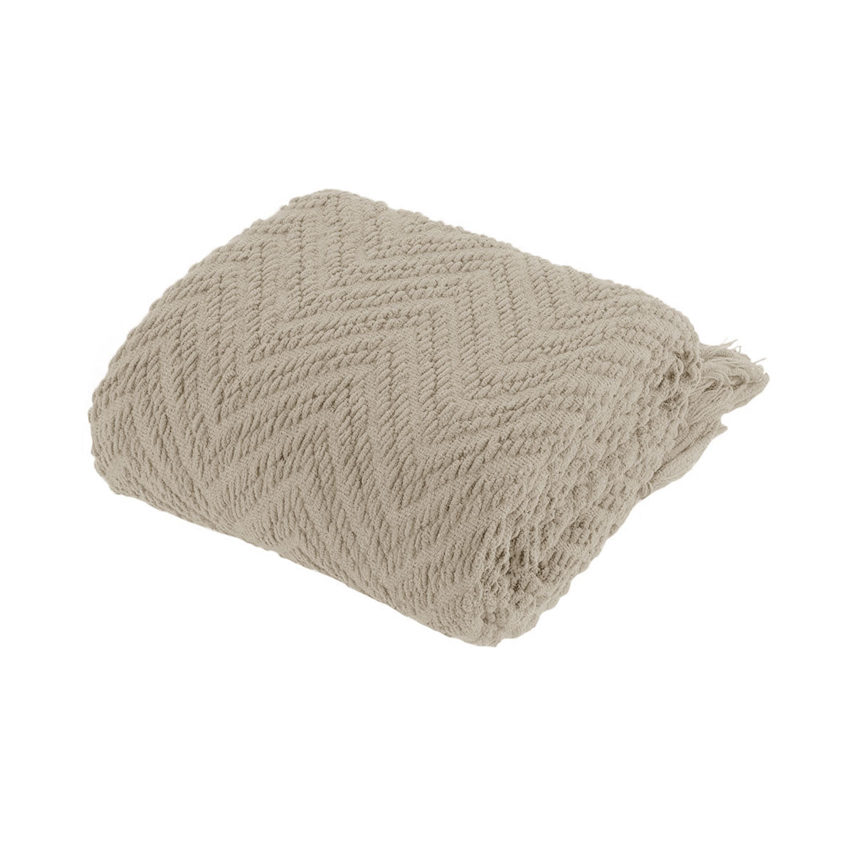 NNEDSZ Ezra Taupe Knitted Throw Rug