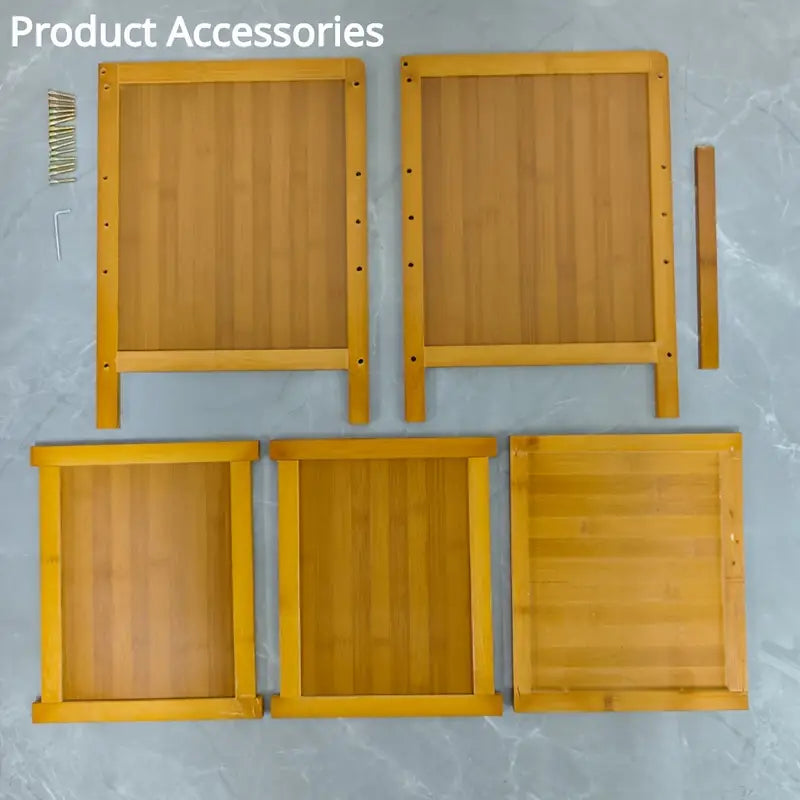 Bamboo Bedside Table with Open Shelves - Tawny