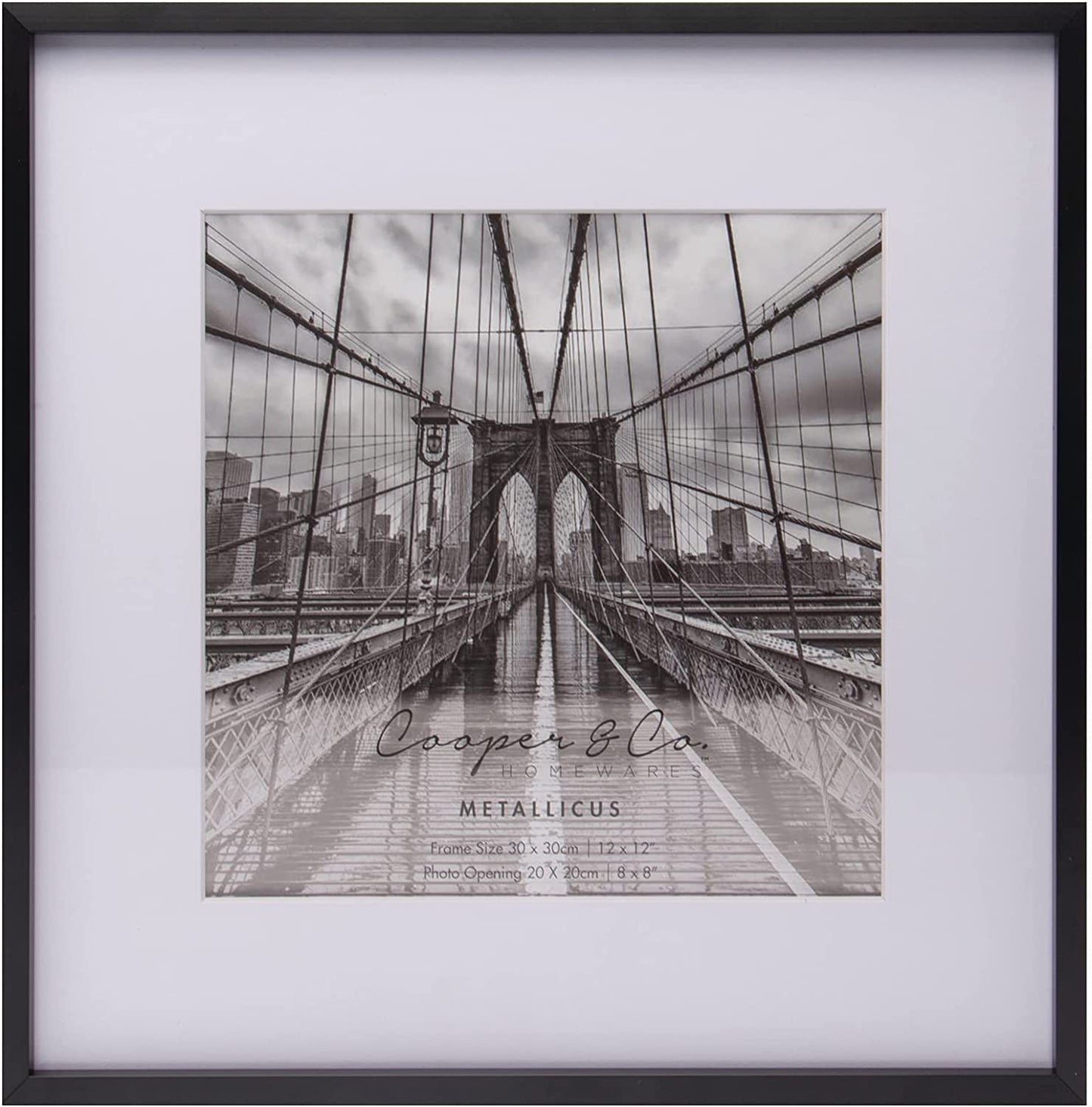Cooper & Co 12X12 Matt to 8X8 Black Premium Metallicus Metal Photo Frames