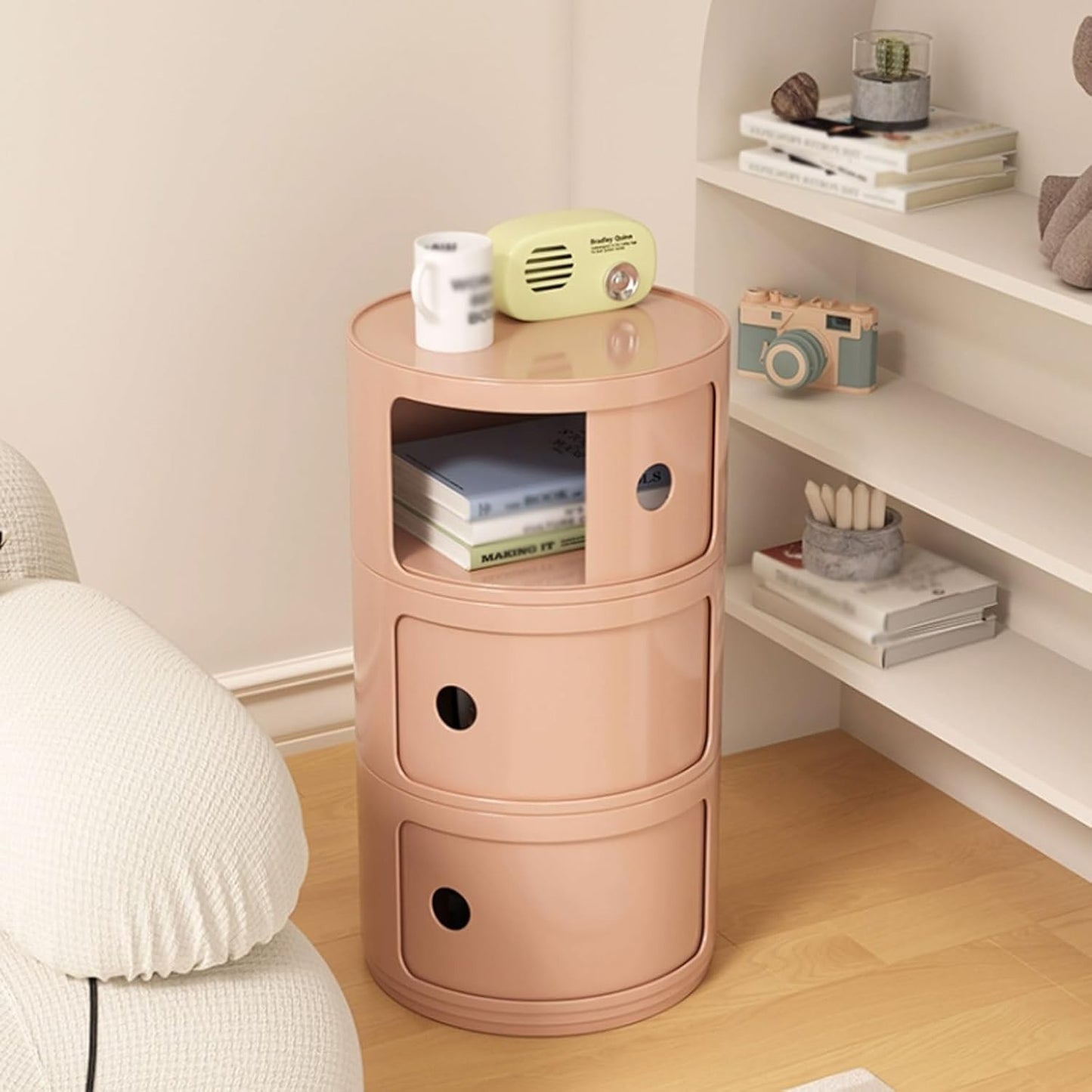 Bedside Table Nightstand 3 Drawers Side End Table Bedroom Large Storage Space
