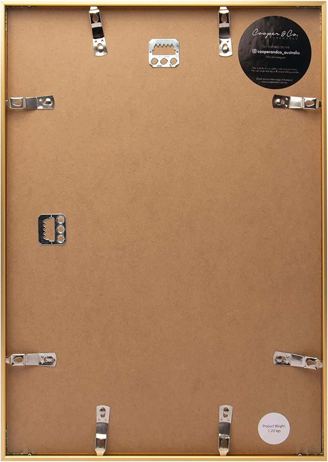 Cooper & Co. Homewares A3 Matt to A4 Premium Metallicus Metal Photo Frames, Gold