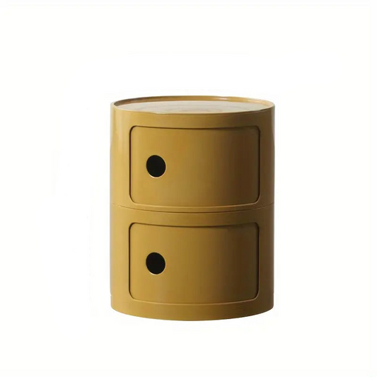 NNETM Ginger-Colored Round Bedside Table-0