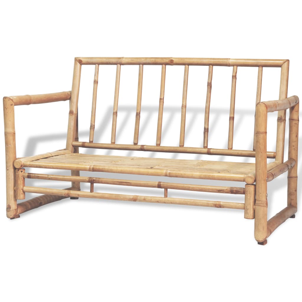 NNEVL 2 Seater Garden Sofa with Cushions Bamboo