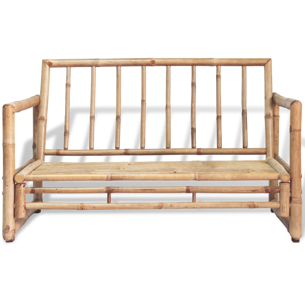 NNEVL 2 Seater Garden Sofa with Cushions Bamboo