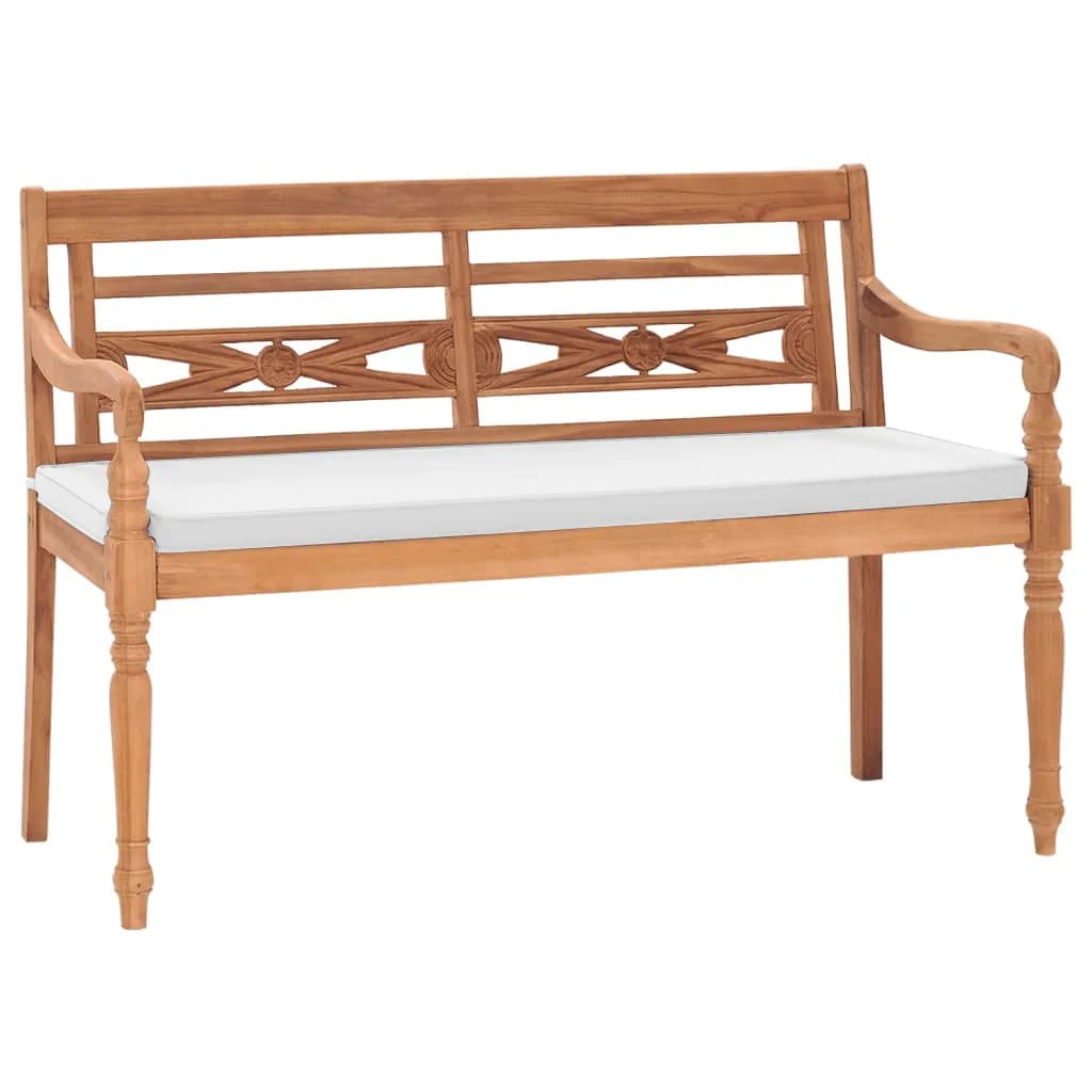 NNEVL Batavia Bench with Cushions 120 cm Teak