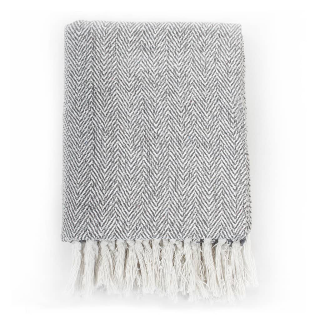 NNEVL Throw Cotton Herringbone 220x250 cm Grey