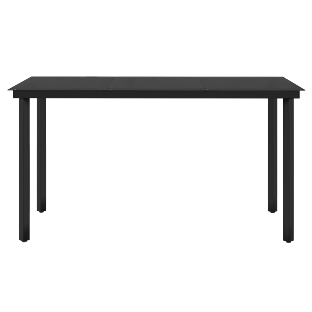 NNEVL 7 Piece Garden Dining Set with Cushions Black