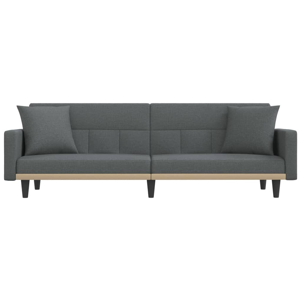 NNEVL Sofa Bed with Cushions Dark Grey Fabric
