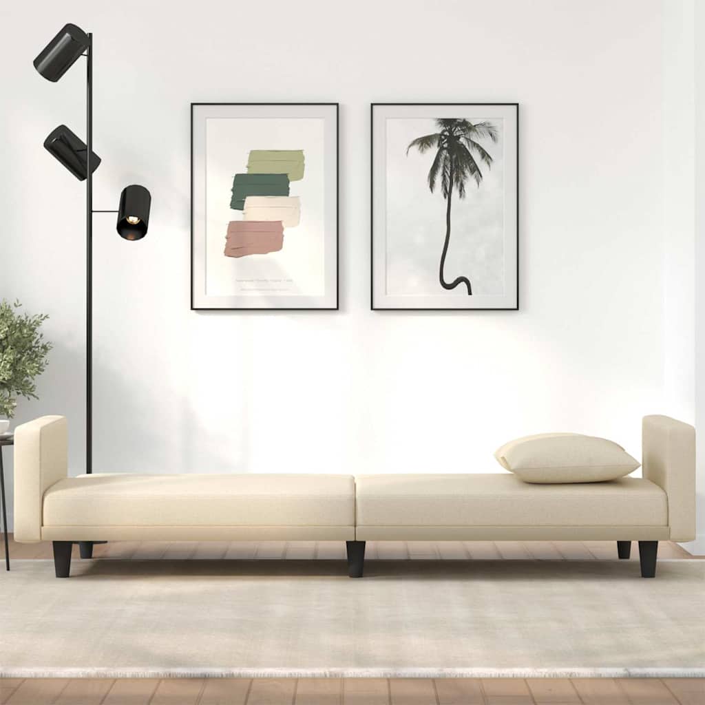 NNEVL Sofa Bed with Cushions Cream Fabric