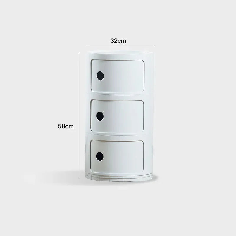 NNEOBA Round Bedside Table - Plastic Bedside