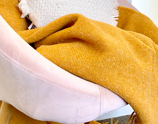 NNEDSZ Throw - 100% NZ Wool - Mustard