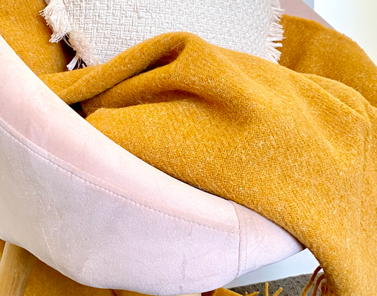 NNEDSZ Throw - 100% NZ Wool - Mustard