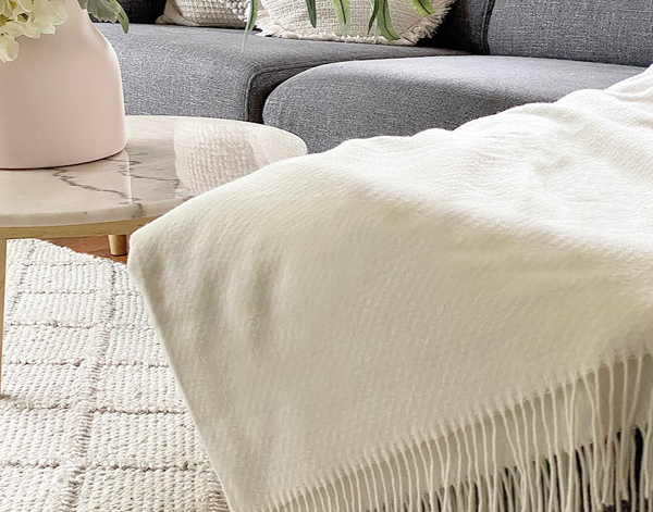 NNEDSZ Throw - Merino Wool/Cashmere - Ivory