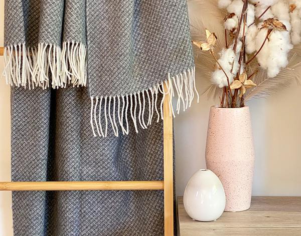 NNEDSZ Throw - Merino Wool/Cashmere - Grey