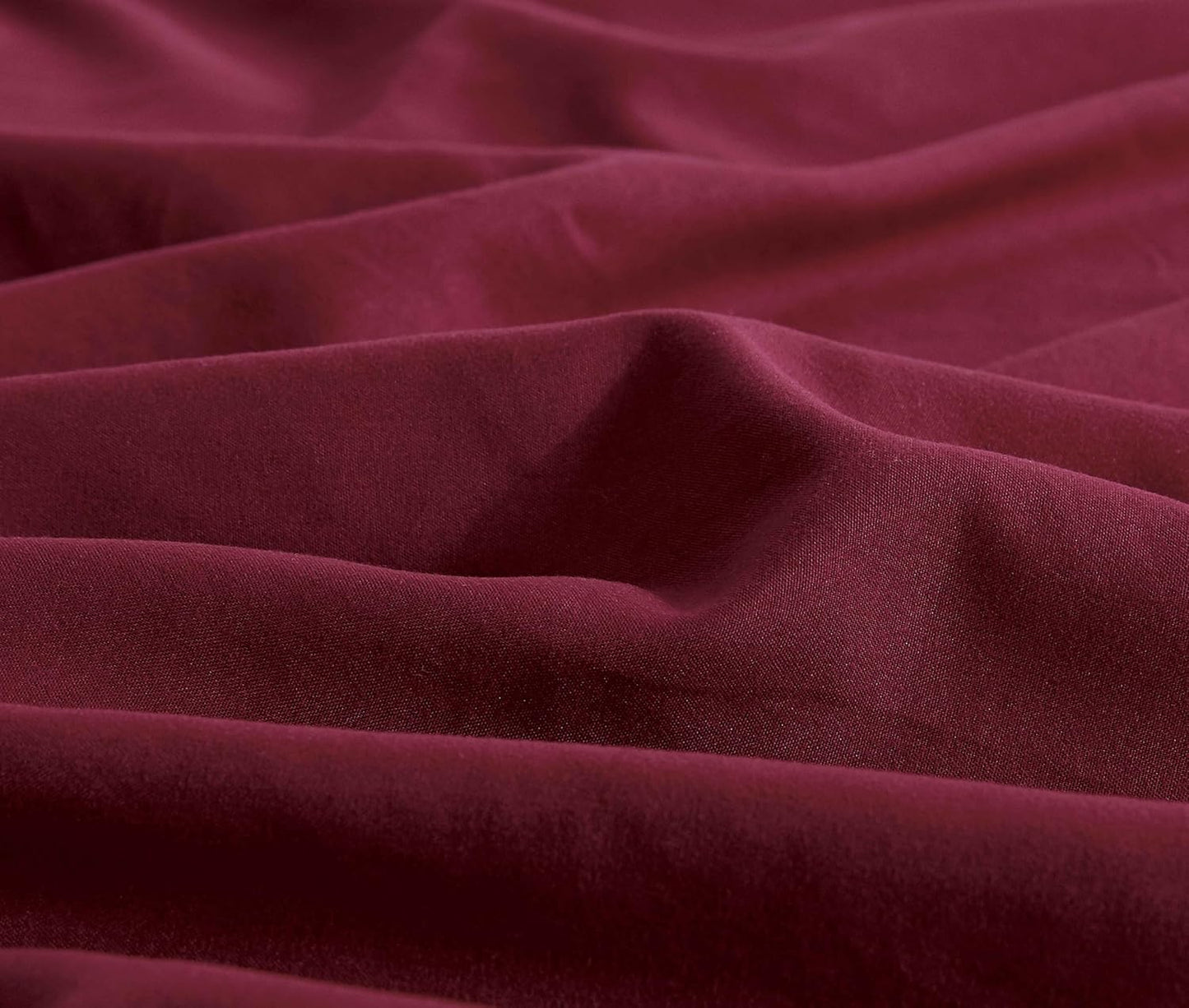 Vintage Washed Microfibre Sheet Set (Burgundy, Double)