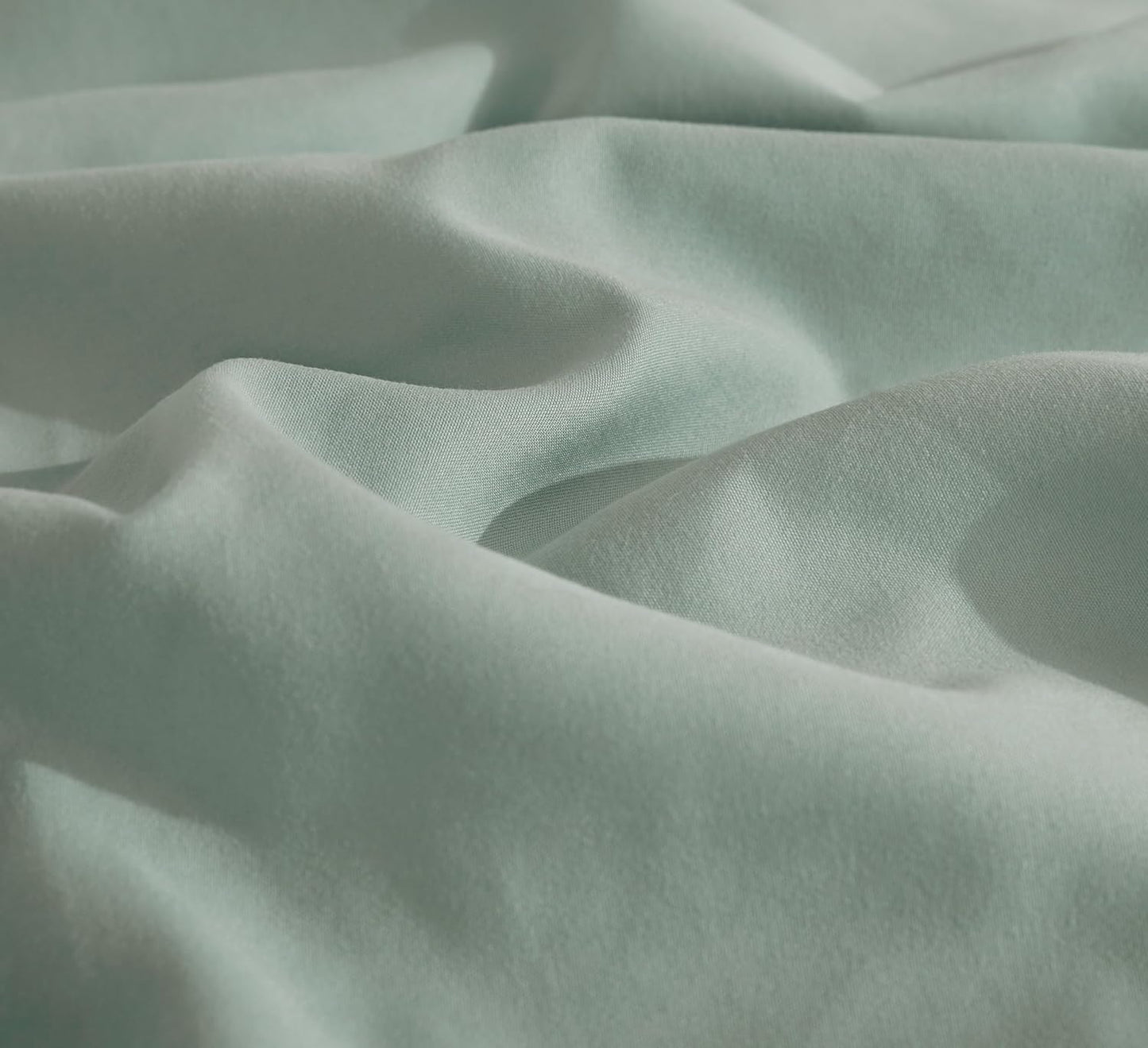 100% Vintage Washed Microfibre Fitted Sheet Set – Ultra Soft & Lightweight All-Season Fitted Sheet with 2 Pillowcases (Sage, King Size)
