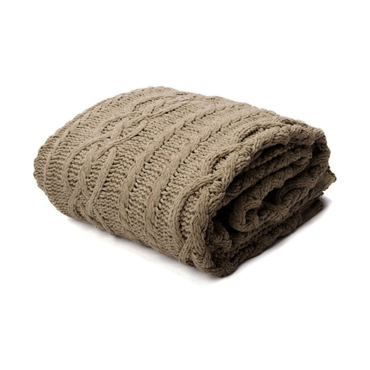 NNEDSZ Asher Brown Knitted Throw Rug