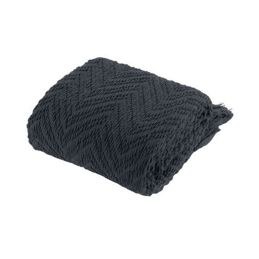 NNEDSZ Ezra Charcoal Knitted Throw Rug