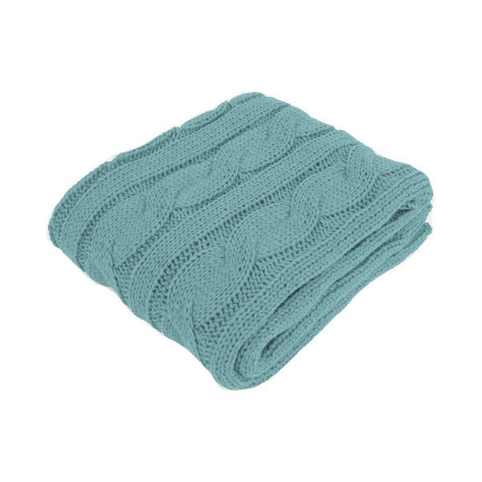 NNEDSZ Hudson Dusk Blue Knitted Throw Rug
