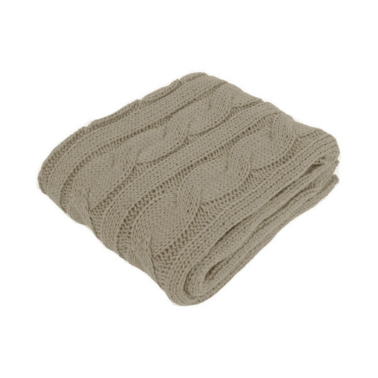 NNEDSZ Hudson Latte Knitted Throw Rug