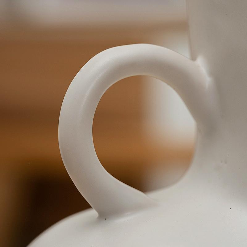 Large Unglazed Ceramic Vase for Home Decor and Dried Flower Arrangements