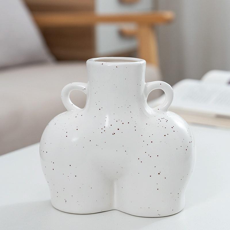 Small Macaron Ceramic Vase for Home Decor and Dried Flower Arrangements