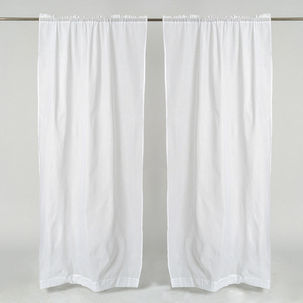 Rod Pocket Linen Sheer Curtains  Semi-Transparent Drapes 1 Panel