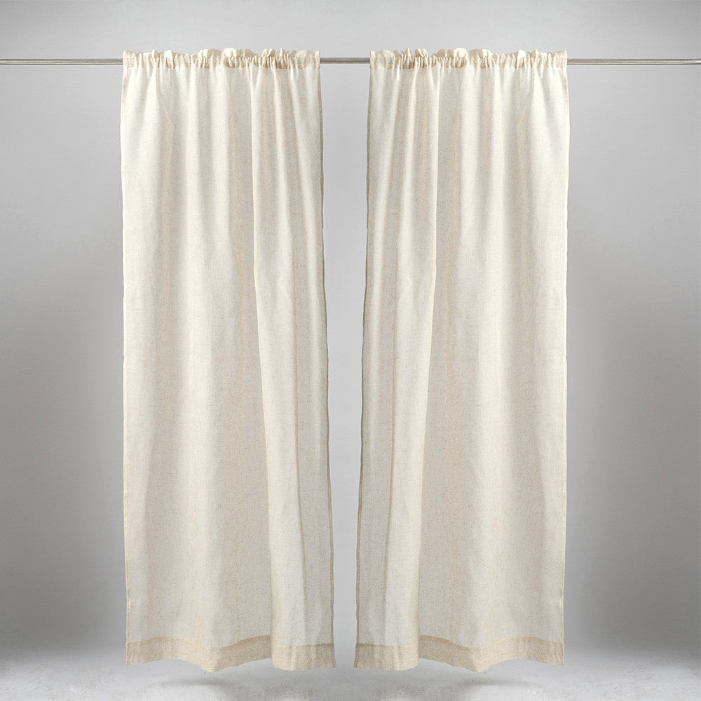 Rod Pocket Linen Sheer Curtains  Semi-Transparent Drapes 1 Panel