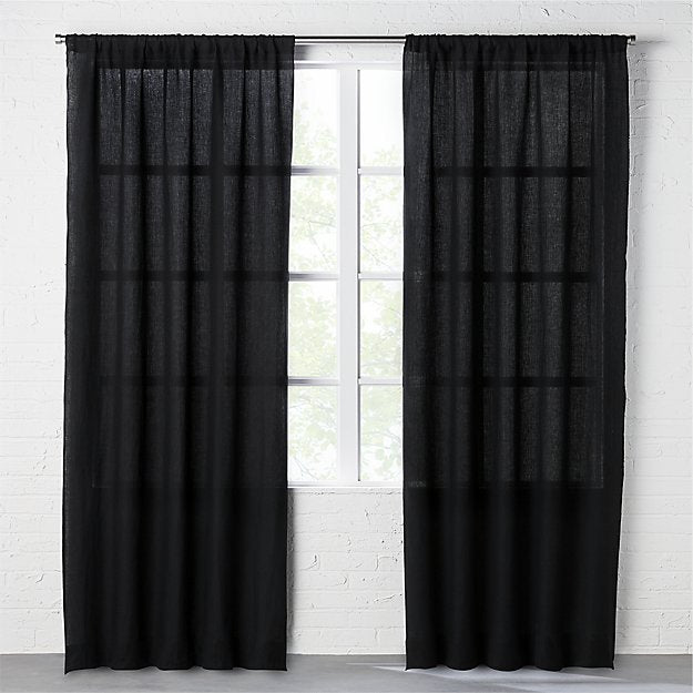 Rod Pocket Linen Sheer Curtains  Semi-Transparent Drapes 1 Panel