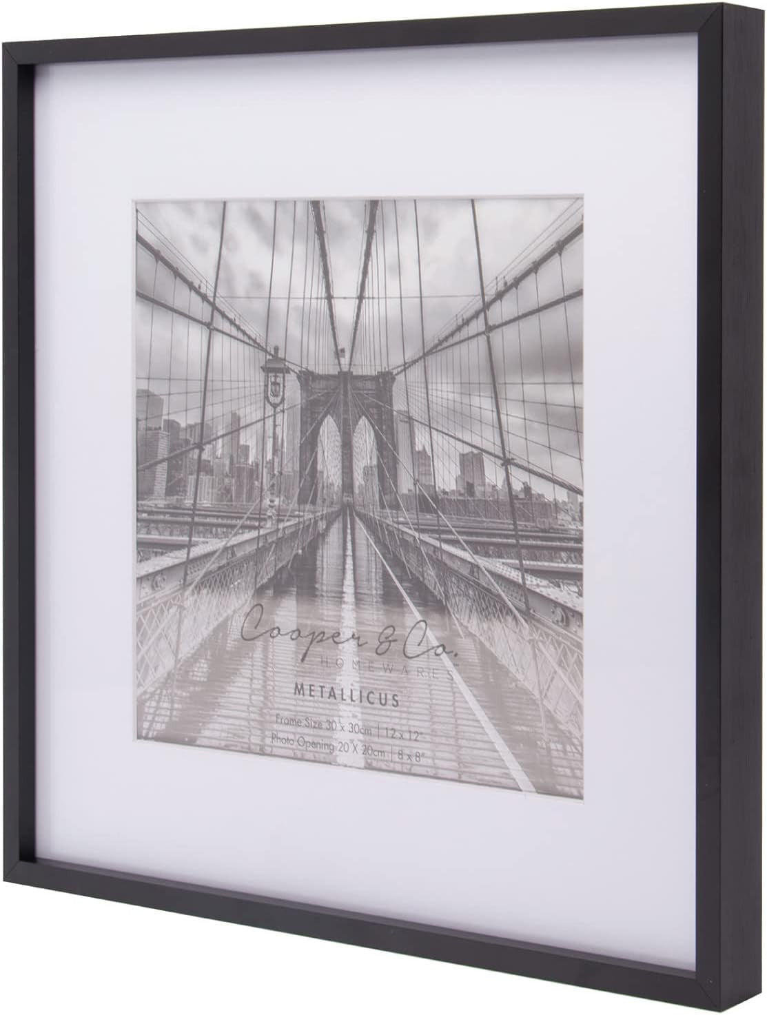 Cooper & Co 12X12 Matt to 8X8 Black Premium Metallicus Metal Photo Frames