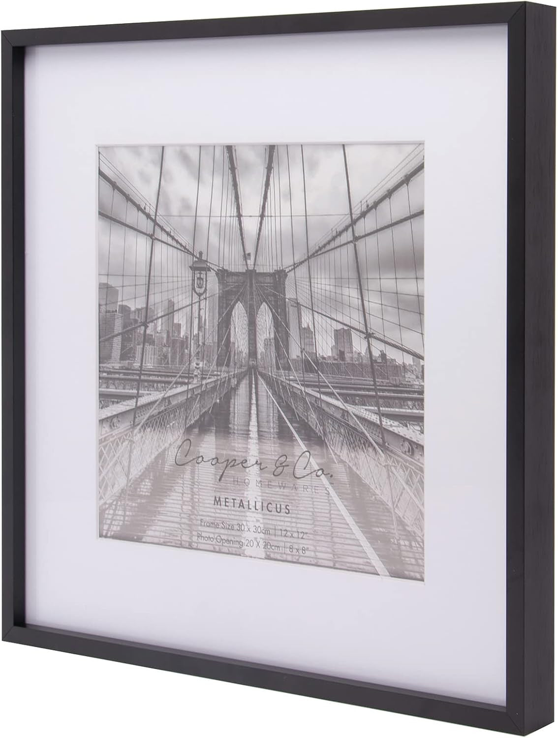Cooper & Co 12X12 Matt to 8X8 Black Premium Metallicus Metal Photo Frames