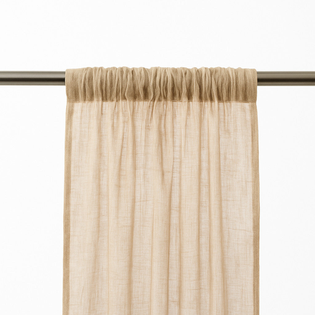 Rod Pocket Linen Sheer Curtains  Semi-Transparent Drapes 1 Panel