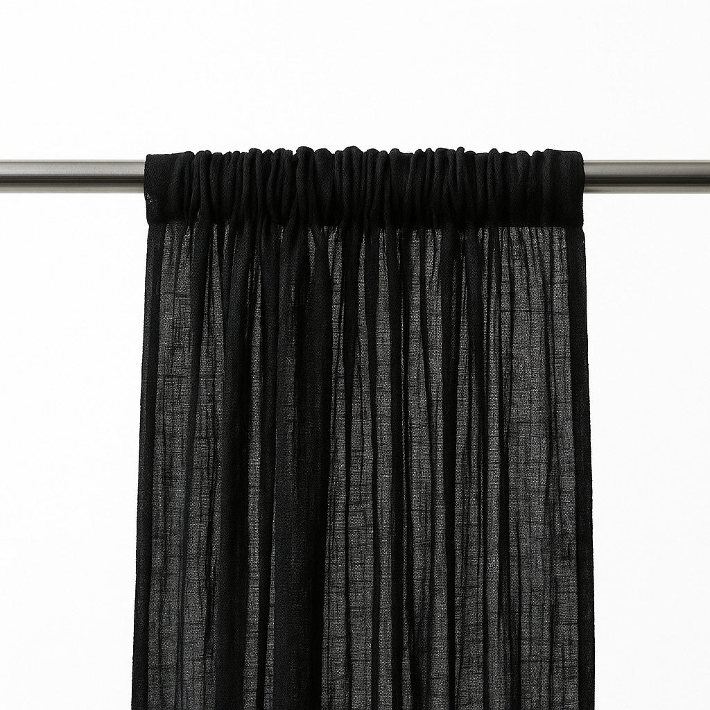 Rod Pocket Linen Sheer Curtains  Semi-Transparent Drapes 1 Panel