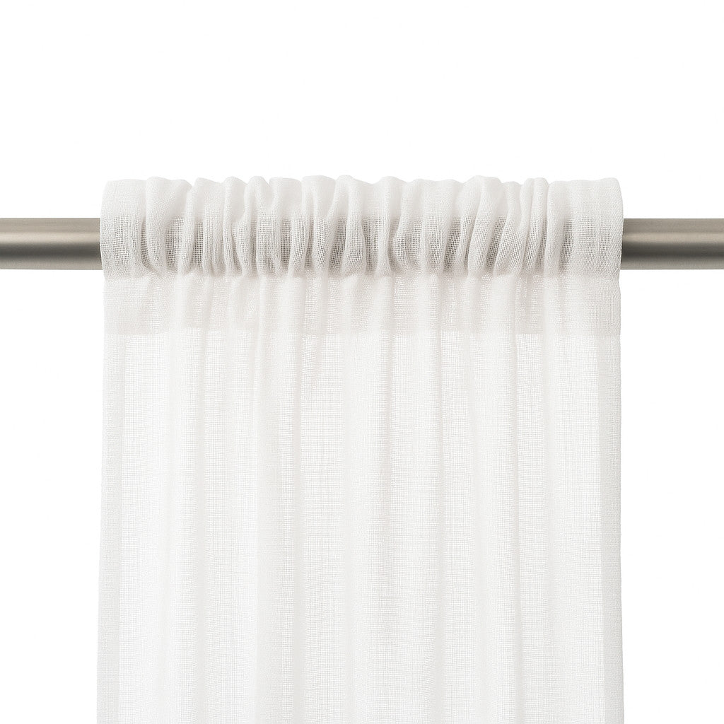 Rod Pocket Linen Sheer Curtains  Semi-Transparent Drapes 1 Panel
