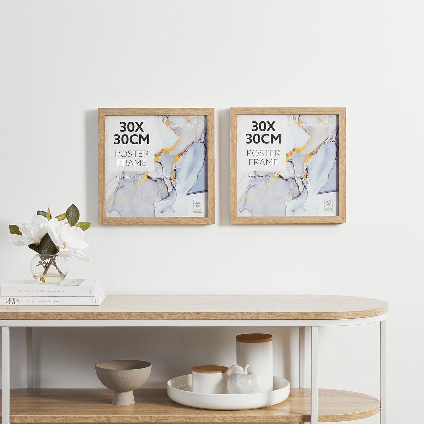 Cooper & Co. Set of 2 30X30Cm Poster Photo Frames Natural