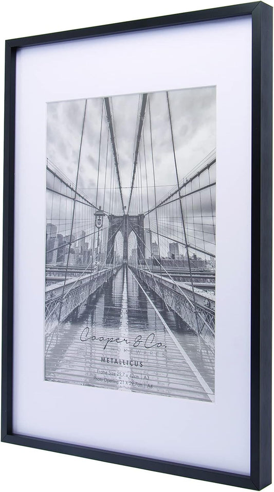 A3 Matt to A4 Premium Metallicus Metal Photo Frames, Black (PF0018BK)